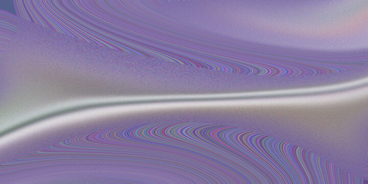Purple wavy abstraction with horizontal light line and psychedelic rippled patterns across violet surface for creative wallpaper.