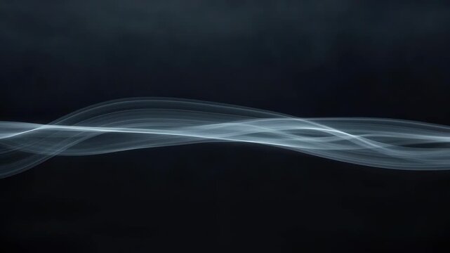 Abstract luminous flowing wave lines in smooth style on dark background, concept of motion and energy flow