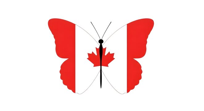 Independence day transparent butterfly canadian flag wings patriotic symbol graphic