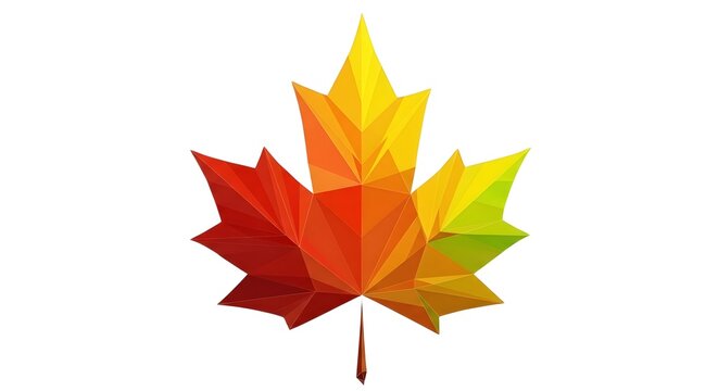 Independence day transparent maple leaf colorful polygon design for patriotic celebrations