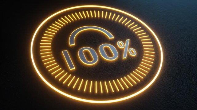 Mel minimal neon lock with percent circular display on dark background