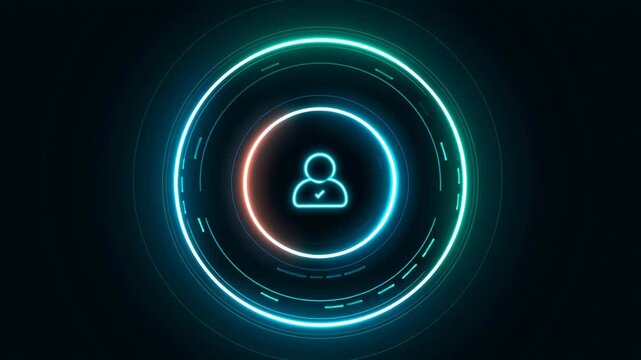 Futuristic interface shows glowing user identity verification method
