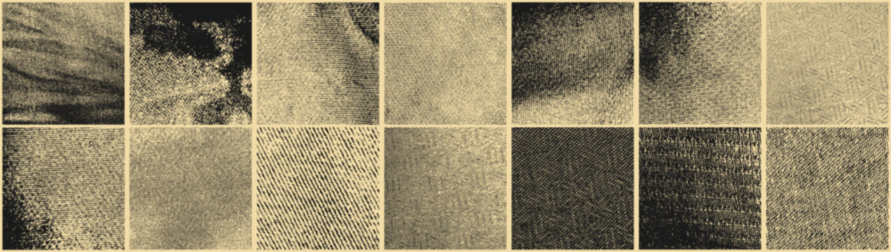 Vintage crosshatch line texture bundle.Old print engraving line vector texture collection.Beige halftone texture pack for posters and typography design.