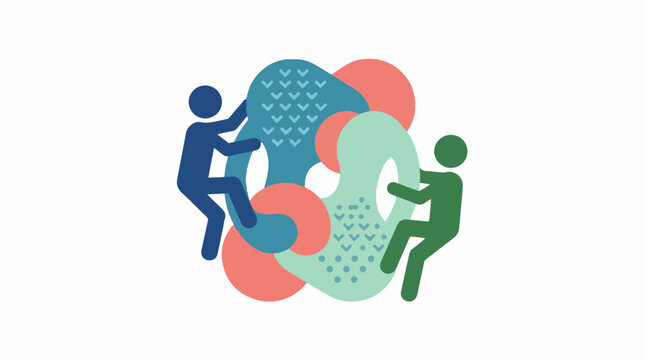 People climbing abstract organic shapes and textures