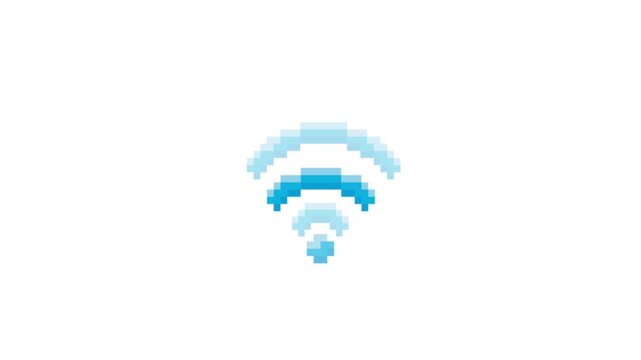 Pixel art moving wifi animation