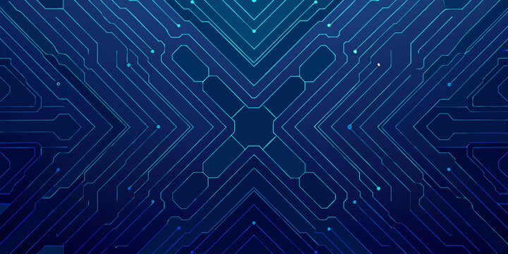 abstract circuit board pattern with intersecting lines and glowing blue highlights