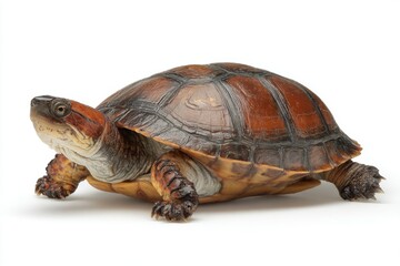 Fototapeta premium Striped Mud Turtle Walking Sideways Isolated