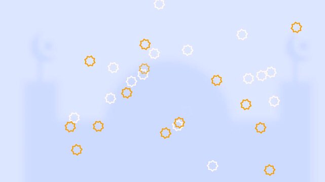 abstract animated video loop with moving geometric symbol background themed Islamic, good to use for Islamic event announcements or Hajj and Umrah travel