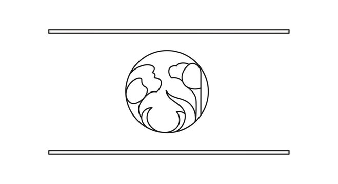Abstract Earth Globe with Human Face and Leaves, Eco-friendly Concept, Clean Energy