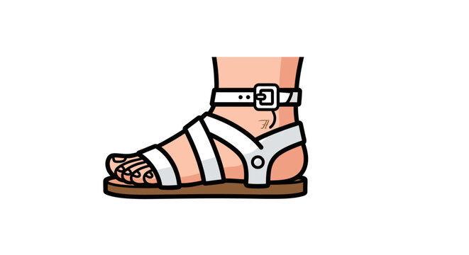 White strappy sandal on foot pixel art