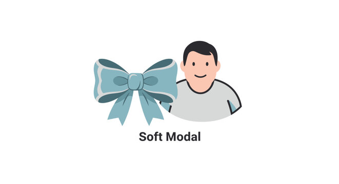 Soft modal textile quality concept with man and bow