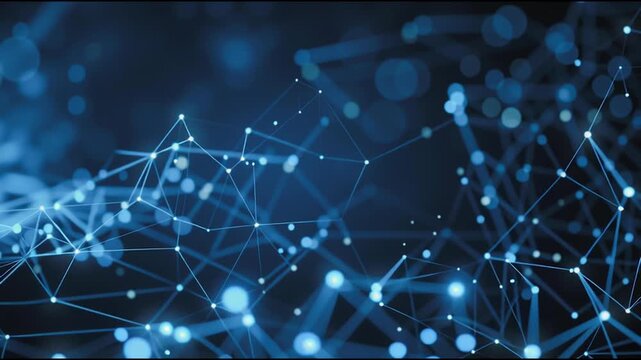 Global network on Earth concept Abstract business connection of lines from nodes It is connected to endless nodes and represents the innovation of communication in the networking