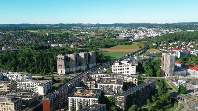 Bahn Ankunft Stettbach D&uuml;bendorf Hochbord