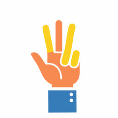 Fototapeta premium Hand Showing Three Fingers Up