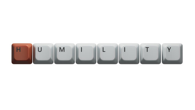 Computer keyboard keys with text HUMILITY. financial market. financing.close up of Computer keyboard keys,Business Concept.Supports PNG files with transparent backgrounds.