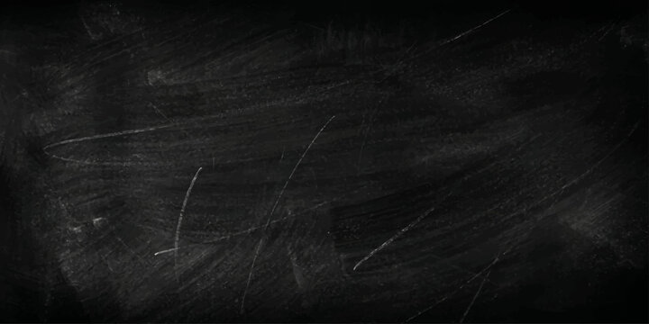 Dark vintage blackboard chalkboard texture background with empty dark surface and chalk marks