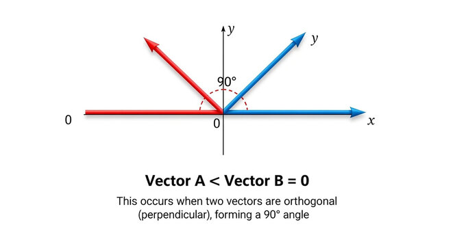 Orthogonal Vectors Diagram Showing Perpendicular Relationship and 90 Degree Angle