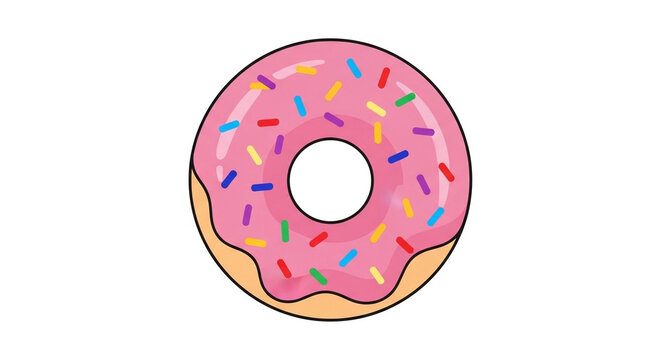 donut with pink glaze. donut icon, donut vector illustration