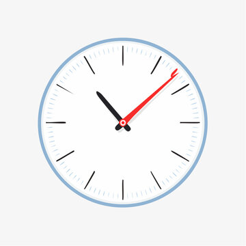 Minimalist Clock Face with Red Second Hand