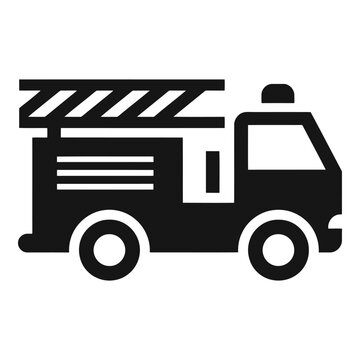 Fire Truck Vector Illustration Showing Emergency Vehicle with Ladder and Water Tank Design