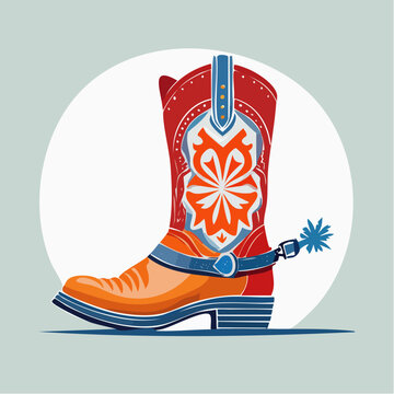 Stylized Cowboy Boot with Spur