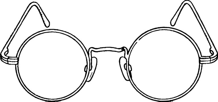 Classic round frame spectacles outline