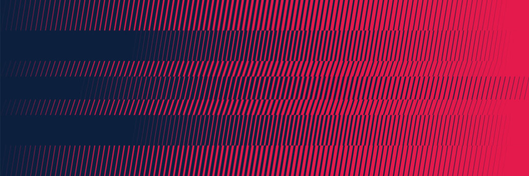 Abstract red and navy blue geometric background, dynamic diagonal speed lines halftone pattern, modern optical illusion texture