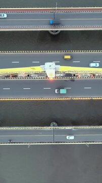 Vertical Aerial Shot of Atal Setu Bridge Goa India