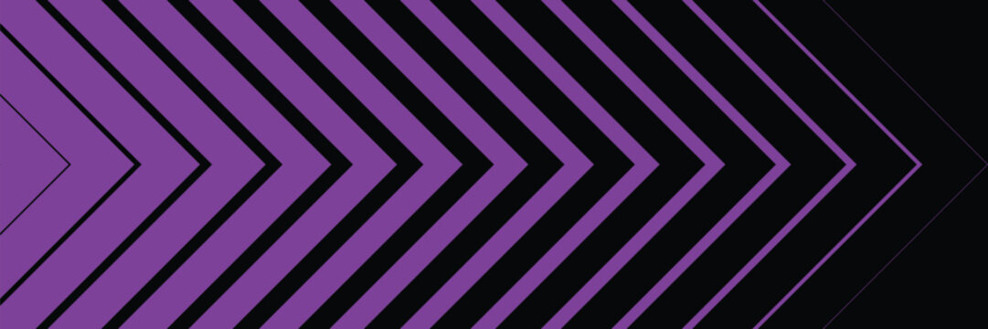 Abstract dynamic purple chevron arrows background, modern geometric forward motion pattern on black