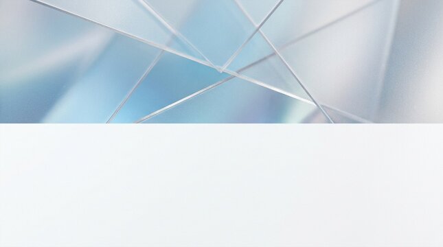 Abstract blue and white geometric background with intersecting clear lines and soft focus effect