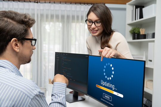 Software update on computer for brisk version of device software upgrade