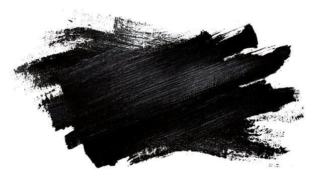 Abstract Black Brush PNG, Artistic Paint Stroke Overlay