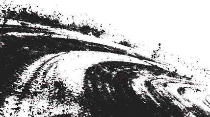 Naklejka na ściany i meble Tyre Skid Texture PNG, Distressed Racing Track Effect