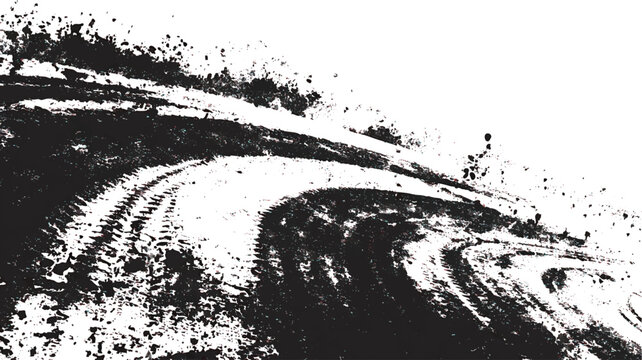 Tyre Skid Texture PNG, Distressed Racing Track Effect