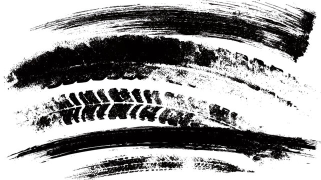 Drift Tyre Tracks PNG, Distressed Rubber Skid Texture