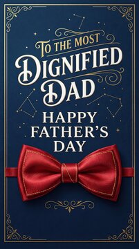 Dignified Dad Typography with Red Bow Tie Elegant Father&rsquo;s Day Design