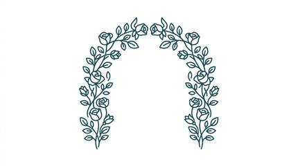 Delicate Rose Garland Archway Design Element. © Bam