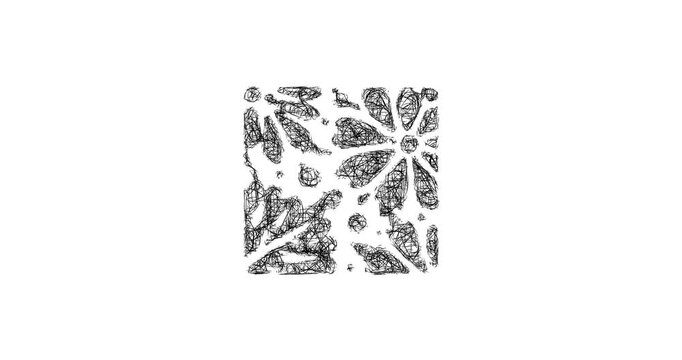 Sketch batik fabric icon animation - smooth progressive reveal