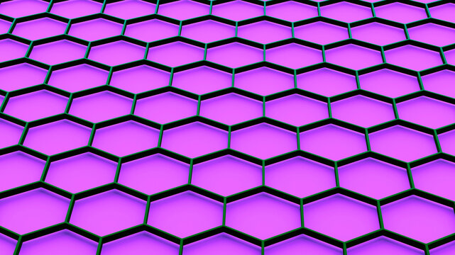 Purple background with hexagon pattern, minimalist abstract business background with hexagons, bright wallpaper with honeycomb pattern.