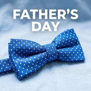 Blue Bow Tie Father&rsquo;s Day Greeting Card with Elegant Typography Layout