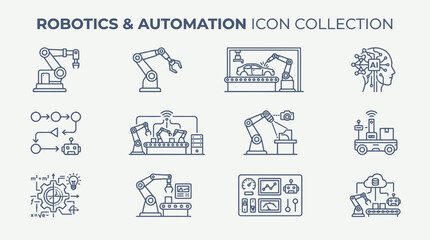Fototapeta premium Smart factory automation with robotic arms connected wirelessly to network.