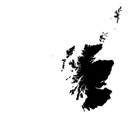 Obraz premium A contour map of Scotland. UK constituent country silhouette