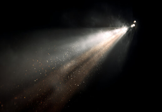 Dramatic illumination overlay with glowing vertical spotlight PNG