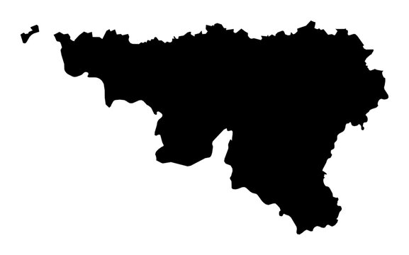 A contour map of Walloon Region. Belgian region silhouette