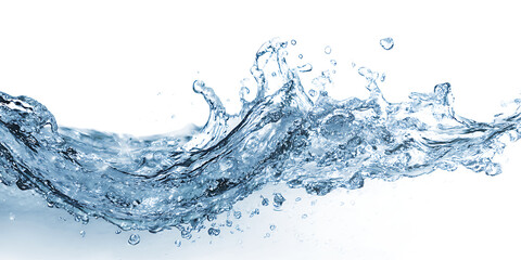 Flowing water splash isolated white background overlay PNG © Татьяна Куриленко