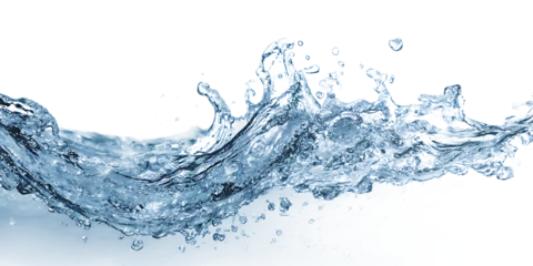 Fotobehang Golven Flowing water splash isolated white background overlay PNG  © Татьяна Куриленко