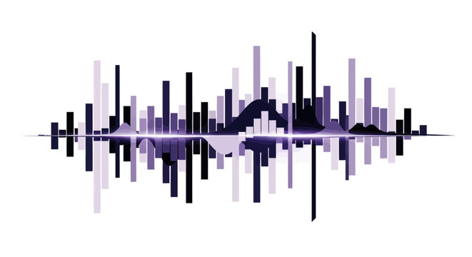 Abstract Sound Waveform Visualizer with Reflection