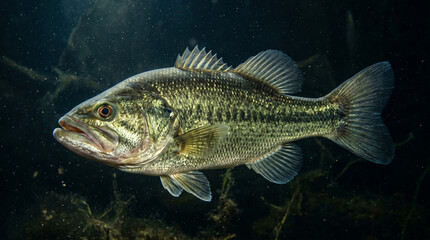 Fototapeta premium Large mouth bass swimming underwater