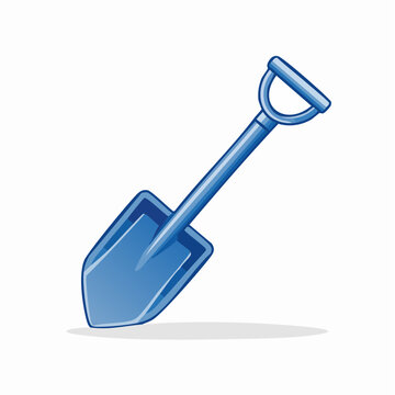 Blue cartoon shovel