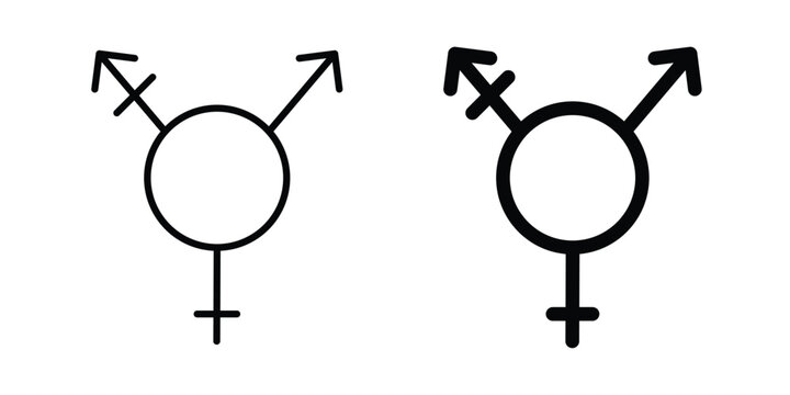 Transgender icon on white background, simple icons.